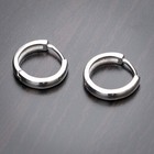 High Quality Solid Small Round Shape 925 Sterling Silver Hoop Earrings For Men