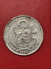 1865 Yb Peru Un Sol Silver Coin 90  25g 22 5g Asw