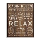 The Stupell Home Decor Collection Outdoors Cabin Rules Wall Plaque Art 10 X 1   