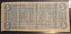 1864  5 Confederate States Of America Five Dollar Note Civil War