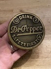 Dr  Pepper Sidewalk Marker Hardscape Decor Patina Soda Collector Blemishes Brass
