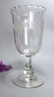 Antique Celery Vase Etched Hand Blown Glass Victorian 19thc 8 5 8   h