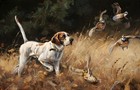 Vintage Painting  Quail Hunters  1889  Canvas Wall Art Picture Print