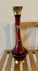 Vintage Enamel Painted Brass Jerusalem Israel Pitcher Religious Jewish