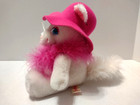 Vtg Margaux White Cat Plush Hot Pink Hat Boa Scarf Fancy Stuffed Soft Toy 7 