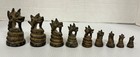 Antique Burmese 9 Bronze Mythical Naga Opium Weights Half Serpent   Half Dragon