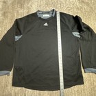 Adidas Dugout Fleece Top Sweatshirt Mens Large Black Pullover Pocket