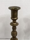 2 Pc Vintage Heavy Brass Candle Stick Holders Tarnished Antique Finish Patina 9   