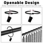 24 Pack 2 Inches Curtain Rings With Clips  Openable Drapery Metal Clip Iron D   