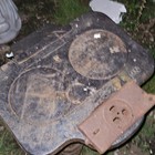 Antique Cast Iron Freestanding Cooking Stove  2 Burners  Wood  Simmering Plate