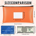 6 Pcs Money Bags With Zipper Pu Leather Deposit Bank Bag Security Money Pouch   