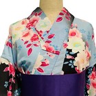 Summer Two-piece Japanese Yukata Kimono Set     Washable  Floral  No Obi  Used