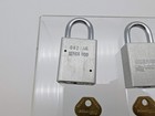 2x American Lockout Padlocks 1  Shackle 1 5  Silver Body Keyed Alike 1 Key Nkr