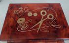 Vintage Retro 50s Tortoiseshell Pattern Lucite acrylic Sewing Box