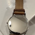 Skagen Jorn Quartz 30m Silver Ss 40mm White Dial Watch W  Brown Leather