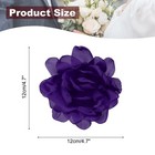 4 7  Silk Satin Flower Brooch Pin Large Peony Floral Lapel Pin Deep Purple