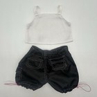 Build A Bear Honey Girls White Star Top Black Hip Hop Dance Pants Teddy Outfit
