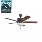 Rothley Ii 52 In  Indoor Led Bronze Ceiling Fan With Light Kit  Downrod  Reversi
