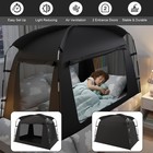 Full Bed Tent Canopy Portable Indoor Sleeping Privacy Tents Breathable Blackout