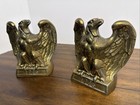 1972 Colonial Virginia Brass Eagle Bookends 1776 Hampton Va 6    Vintage