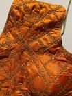 New Readymade Designer Sari Blouse Orange Brocade Neck Dori Large Xl 44  Usa
