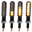 2x Flowing Led Motorcycle Turn Signals Light Blinker Indicator Tail Lights Amber