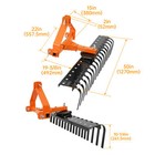 50  3-point Landscape Rake For Tractor Hookup Tow-behind Garden Tool Grass Comb