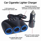 3 Usb Cigarette Lighter Socket Charger Splitter 12v Outlet Power Adapter Car Us
