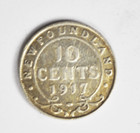1917 C Canada 10c Ten Cents Silver Coin Dime Km  14 Chopmark Newfoundland
