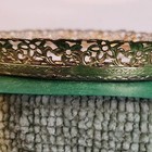 Vtg Gold Metal Filagree Vanity Jewelry Trinket Tray Ornate Mirror Hanging Loop