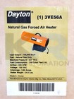 New Sealed Dayton 3ve56a Natural Gas Forced Air Heater 150000btuh 435cfm 120vac 