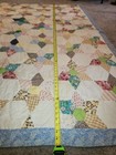 Vintage Scrappy 6 Pointed Star Pattern Hand Sewn  Quilt 80 x 57  Old Beautiful 