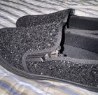 Idifu Size 11 Women s Black Glitter Sneakers Sparkly Sequin Slip On Tennis Shoes