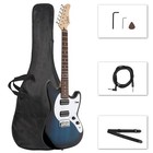 Full Size 39in Gmf Blue Laurel Wood Electric Guitar Kit W  Bag   Accessories