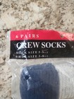 Vtg Deadstock Nos Bonnie Doon Crew Socks - 6 Pairs - Size 3 To 8 5 Style 2240