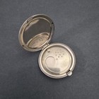 Vintage Art Deco Round Floral Green Enameled Mirror Powder Make-up Compact 2 