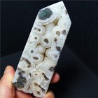 Top 160g Natural Polished Banded Lace Agate Wand Point Geode Healing A4960