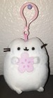     pusheen Mystery Plush Clip White silver With Pink Flower Gund           