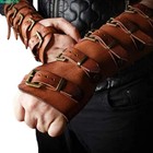 Arm Guard Armor Cuff Leather Bracer Knight Costume Battle Medieval Viking Gloves
