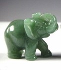 Collectable Natural Chinese Green Jade Hand Carved Elephant Small Statue Gift