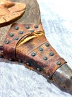 Vintage Antique Alsatian Folk Art Wood Leather Fireplace Bellows Hand Carved