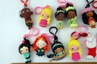 Lot Of 17 Figural 3d Bag Clips Key Chains Keyrings Disney Princess   More