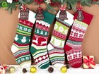 Personalized Knit Christmas Stocking With Diy Tag     Custom Holiday Decoration