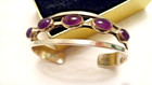 Vintage Taxco Mexico Sterling Silver   Amethyst Cuff Bracelet