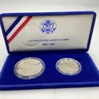 1986-s Statue Of Liberty Proof Silver Dollar   Half Dollar 2 Coin Set W  Box