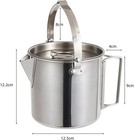 Outdoor Stainless Steel Kettle    1 2l Mountaineering Camping Teapot    Portable