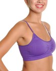 6 Women s Angelina Sports Bra Bralettes Spaghetti Strap Padded Stretch Free Size