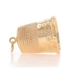 Yellow Gold Sewing Thimble Charm - 10k Seamstress Quilter Tool