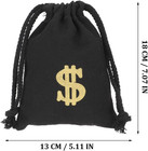 4 Pack Canvas Money Bag Pouch With Drawstring Closure And Dollar Sign Symbol