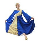 Danzcue Womens Shimmery Asymmetrical Bell Sleeve Dance Dress